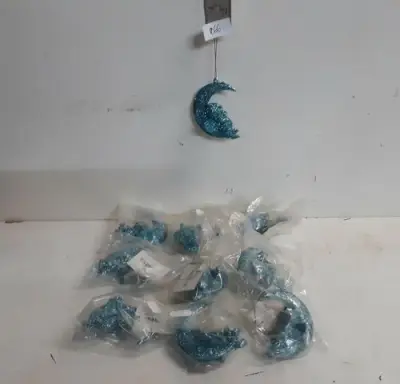 10 x Hangdeco engel op maan licht blauw 8 cm – kavel bij Belga Veilingen, Oudsbergen