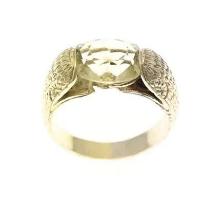 Gouden ring met citrien – kavel bij Twents Veilinghuis