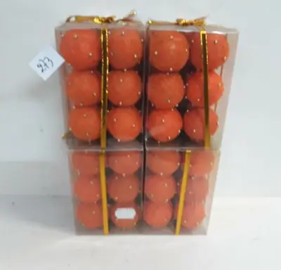4 x Kerstballen sisal oranje 5 cm 12 stuks – kavel bij Belga Veilingen, Oudsbergen