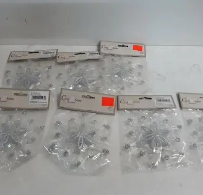 7 x Transparante sneeuwvlok met zilver glitter – kavel bij Belga Veilingen, Oudsbergen