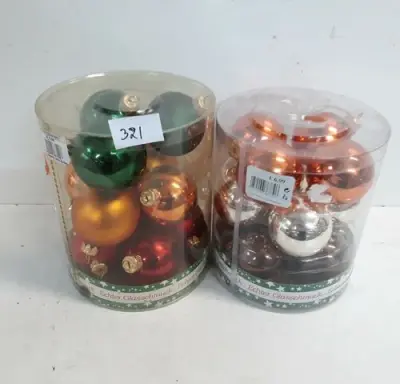 2 x Kerstballen 12 stuks glas 6 cm – kavel bij Belga Veilingen, Oudsbergen