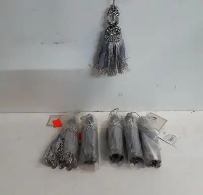 6 x Hangdeco floshe grijs 12 cm – kavel bij Belga Veilingen, Oudsbergen