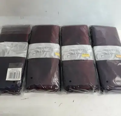 4 x Organza decostof bordeaux/paars 150x300 cm – kavel bij Belga Veilingen, Oudsbergen