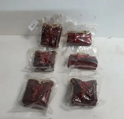 6 x Hangdeco handtas bordeaux 7 cm – kavel bij Belga Veilingen, Oudsbergen