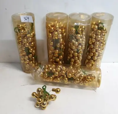 5 x Kerstballen mini goud 72 stuks – kavel bij Belga Veilingen, Oudsbergen