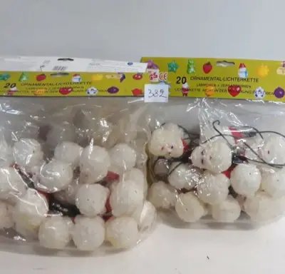 3 x Kerstverlichting 20 L met kerstmanhoofd – kavel bij Belga Veilingen, Oudsbergen