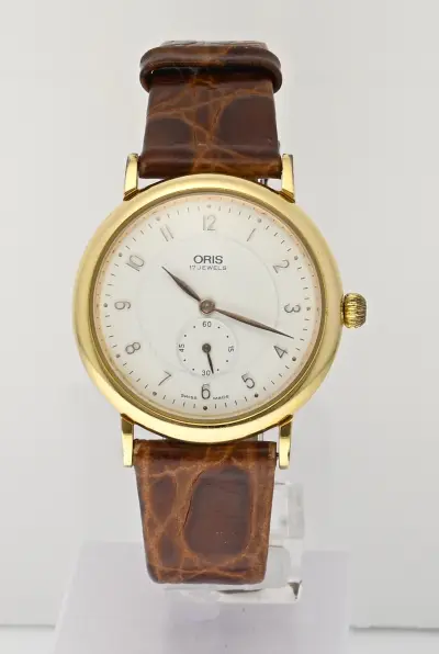 Oris double horloge leer – kavel bij Twents Veilinghuis