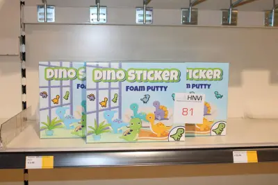 Elf dozen Dino stickers Foam Putty – kavel bij HNVI, Oirschot