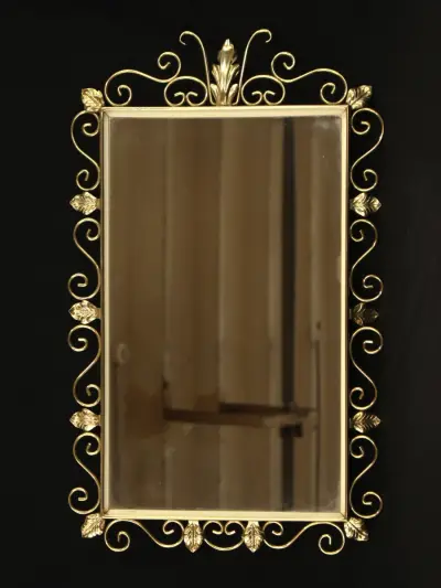 Vintage Hollywood Regency wandspiegel (jaren '50/'60) – kavel bij De Kringwinkel, Antwerpen