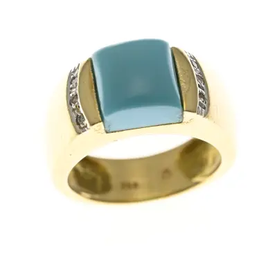 Gouden ring met turkoois – kavel bij Twents Veilinghuis