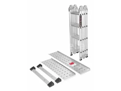 Aluminium ladder met platform 4x4 460cm KRAFT&DELE – kavel bij Auctelia, Aye