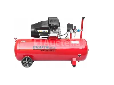 100L 2-zuiger 4,1 pk oliecompressor + KRAFT&DELE-separator – kavel bij Auctelia, Aye