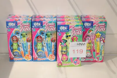 Negen doosjes Ceate Your Pens Idea Clentoni – kavel bij HNVI, Oirschot