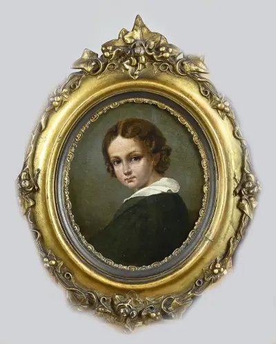 Schilderij, Portret meisje – kavel bij Twents Veilinghuis