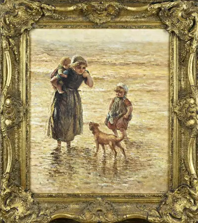 G. Segner, Strandgezicht – kavel bij Twents Veilinghuis