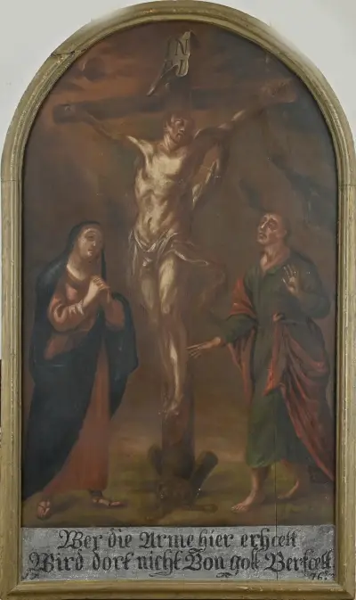 Religieus schilderij, Kruisiging Jezus – kavel bij Twents Veilinghuis