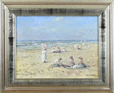 v.d. Plas, Zomers strandgezicht – kavel bij Twents Veilinghuis