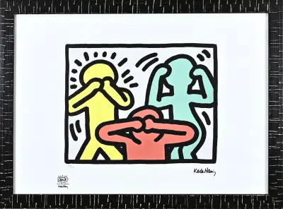 Keith Haring, 3 Dansende figuren – kavel bij Twents Veilinghuis