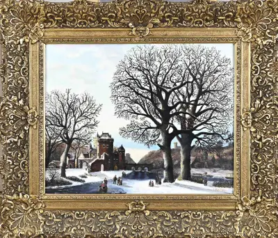 A.H. Hoppmann, Wintergezicht – kavel bij Twents Veilinghuis