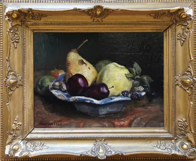Onduidelijk gesigneerd, Stilleven met fruit – kavel bij Twents Veilinghuis