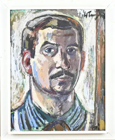Schilderij, Portret van man – kavel bij Twents Veilinghuis
