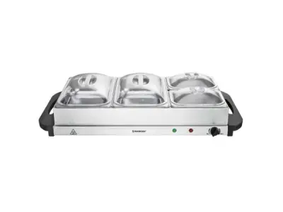 Buffetverwarmer 300W Inclusief 4 RVS Schalen Met Deksel – kavel bij XL Auctions