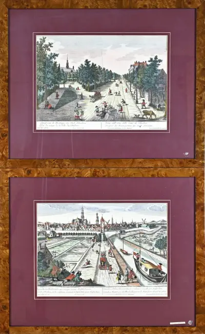2x Antieke gravure in lijst – kavel bij Twents Veilinghuis