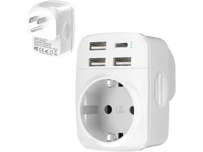 Hoppac 5-in-1 Amerikaanse stekkeradapter - USB – kavel bij XL Auctions