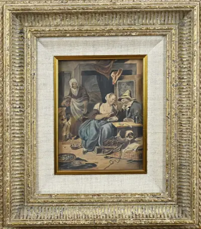 Schilderij, Interieur met figuren – kavel bij Twents Veilinghuis