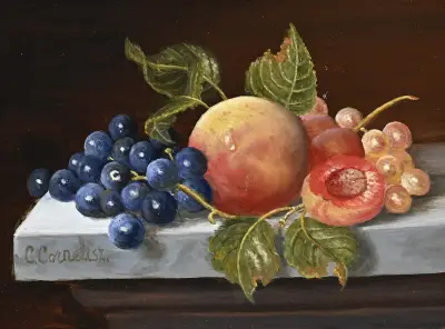 C. Cornelisz, Stilleven met fruit op tafel – kavel bij Twents Veilinghuis