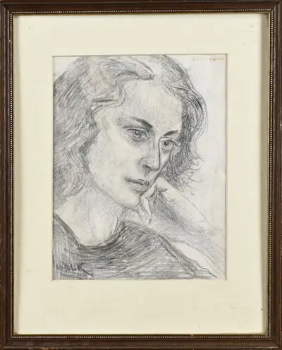 Monogran WvK , Willem van Konijnenburg 1868-1943? monogram Vrouw – kavel bij Twents Veilinghuis