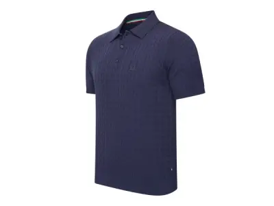 Cappuccino Italia Caorle Cable Knit Polo Navy - L – kavel bij XL Auctions
