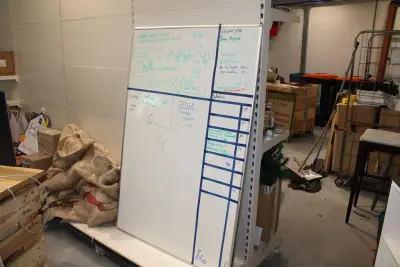 Whiteboard 150 x 100 cm – kavel bij HNVI, Oirschot