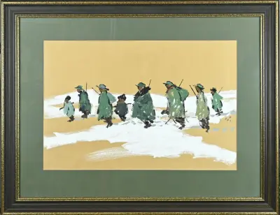 Heinrich Arrigo Wittler, Wandelaars in sneeuw – kavel bij Twents Veilinghuis