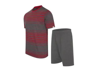 Cappuccino Italia Venezia Pyjama Grijs/Rood - XL – kavel bij XL Auctions