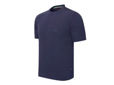 Cappuccino Italia Loreto Cable Knit Tee Navy - XL – kavel bij XL Auctions
