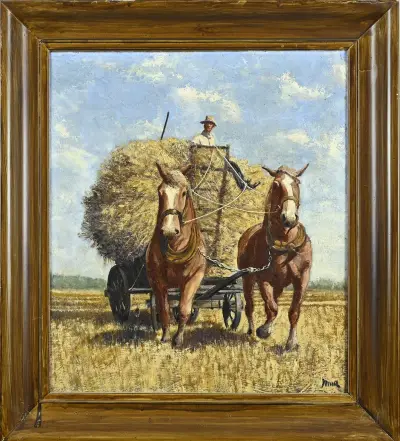 Monogram HMQ, Boer met hooiwagen – kavel bij Twents Veilinghuis