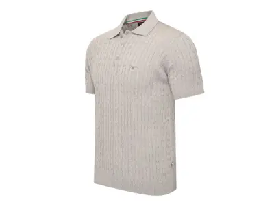 Cappuccino Italia Caorle Cable Knit Polo Grijs - M – kavel bij XL Auctions