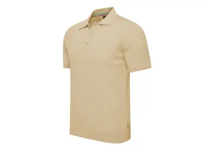 Cappuccino Italia Caorle Cable Knit Polo Sand - XL – kavel bij XL Auctions
