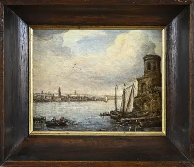 Schilderij, Riviergezicht – kavel bij Twents Veilinghuis