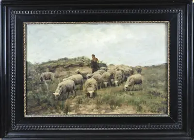 Fedor van Kregten, Herder met schapen – kavel bij Twents Veilinghuis