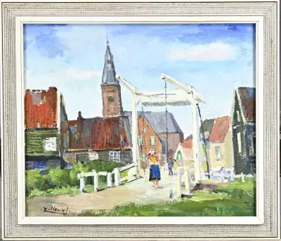 J.M. Tilleuse, Dorpsgezicht – kavel bij Twents Veilinghuis