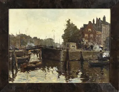 Jan Sirks, Grachtgezicht – kavel bij Twents Veilinghuis