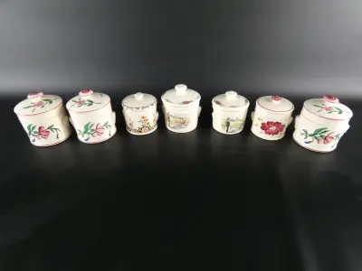 7 Vintage Aardewerken Terrines / Foie Gras Potten – Sarreguemines (Frankrijk) – kavel bij De Kringwinkel, Heverlee