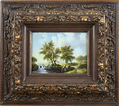 Schilderij, Romantisch landschap – kavel bij Twents Veilinghuis