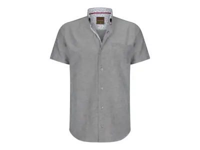 Cappuccino Italia Heren Overhemd Korte Mouw Antraciet - XL – kavel bij XL Auctions