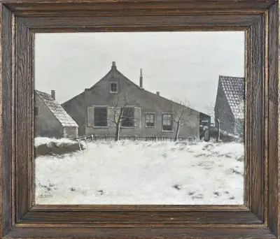 C.M. Garms, Boerderij in de winter – kavel bij Twents Veilinghuis