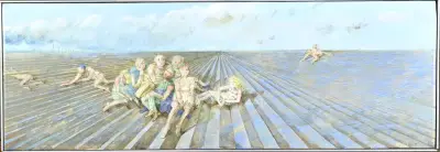 Kuiper, Figuren in surrealistisch landschap – kavel bij Twents Veilinghuis