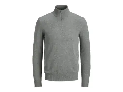 Jack & Jones Emil Knit Half Zip Light Grey Melange - XL – kavel bij XL Auctions
