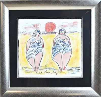 Anton Heyboer, Dames op strand – kavel bij Twents Veilinghuis